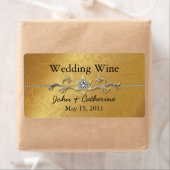 エレガント金ゴールドト結婚ーンのワインラベル ラベル (インサイチュ)