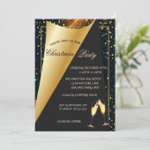 エレガント金ゴールドドット会社クリスマスパーティー 招待状 (スタンド正面)