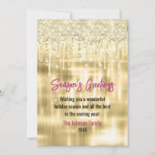 エレガント金ゴールドドリップグリッタークリスマス新年 (正面)