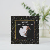 エレガント金ゴールドナースピン留め脳写真 招待状 (スタンド正面)