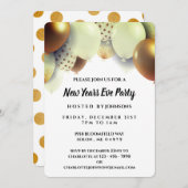 エレガント金ゴールドニューイヴパーティの招待状 招待状 (正面/裏面)