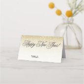 エレガント金ゴールドニュー結婚イヤーズ座席表 プレイスカード (正面)