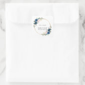 エレガント金ゴールドネイビーブルーピンク花開花結婚ズ スクエアシール (バッグ)