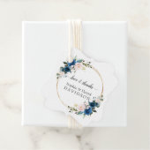 エレガント金ゴールドネイビーブルーピンク花開花結婚ズ フェイバータグ (インサイチュ)