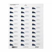 エレガント金ゴールドネイビーマウンテンズ差出人住所 ラベル (フルシート)