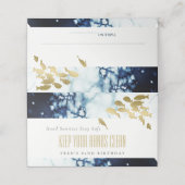 エレガント金ゴールドネイビー水中魚任意の年齢誕生日 プレイスカード (外部開封)