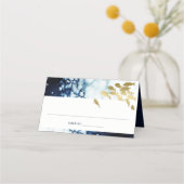 エレガント金ゴールドネイビー水中魚任意の年齢誕生日 プレイスカード (裏面)