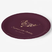 エレガント金ゴールドノート誕生日 ペーパープレート (アングル)