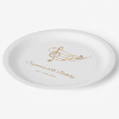 エレガント金ゴールドノート誕生日 ペーパープレート (アングル)