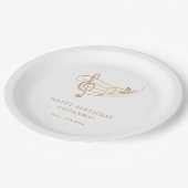 エレガント金ゴールドノート誕生日 ペーパープレート (アングル)