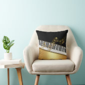 エレガント金ゴールドノート、ピアノ鍵、ブラック クッション (椅子)