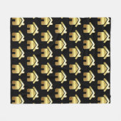 エレガント金ゴールドハウスシンボル実在エステートパターン フリースブランケット (正面(横))