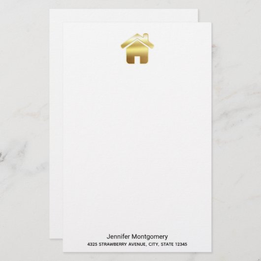 エレガント金ゴールドハウスシンボル実在エテートデザイン (正面/裏面)