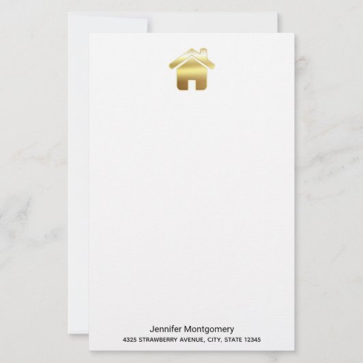 エレガント金ゴールドハウスシンボル実在エテートデザイン (正面)