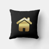 エレガント金ゴールドハウスシンボル実在エテートデザイン クッション (裏面)