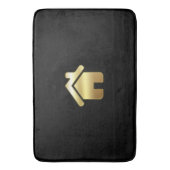 エレガント金ゴールドハウスシンボル実在エテートデザイン バスマット (正面縦)