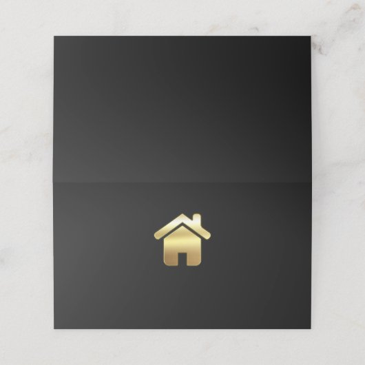 エレガント金ゴールドハウスシンボル実在エテートデザイン プレイスカード (外部開封)