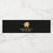 エレガント金ゴールドハウスシンボル実在エテートデザイン ペットボトルラベル (シングルラベル)