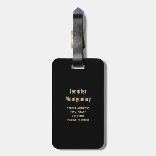 エレガント金ゴールドハウスシンボル実在エテートデザイン ラゲッジタグ (裏面縦)