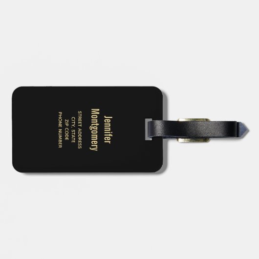 エレガント金ゴールドハウスシンボル実在エテートデザイン ラゲッジタグ (裏面横)