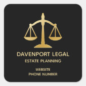 エレガント金ゴールドハウスシ実在ンボルエステートデザインスモール スクエアシール (正面)