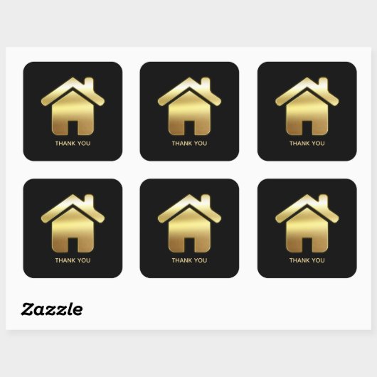 エレガント金ゴールドハウスシ実在ンボルエステート スクエアシール (シート)