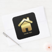 エレガント金ゴールドハウスシ実在ンボルエステート スクエアシール (封筒)