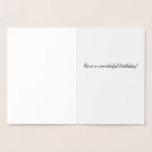 エレガント金ゴールドハッピーバースデー従業員連句 箔カード (内部)