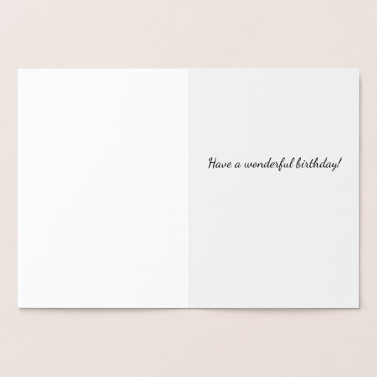 エレガント金ゴールドハッピーバースデー従業員連句 箔カード (内部)