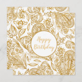 エレガント金ゴールドハッピーバースデー (正面/裏面)
