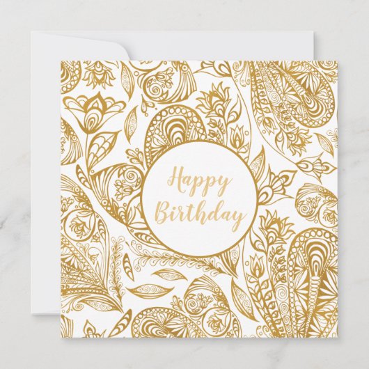 エレガント金ゴールドハッピーバースデー (正面)