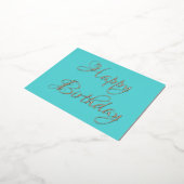 エレガント金ゴールドハッピーバースデー 箔招待状ポストカード (回転した状態)