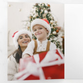 エレガント金ゴールドハッピーホリデーのスクリプユニークト写真 三つ折りカード (内部最初)