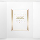 エレガント金ゴールドハッピーホリデーのスクリプユニークト写真 三つ折りカード (内部中)