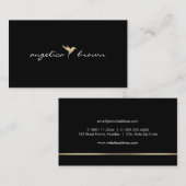 エレガント金ゴールドハミングバード名刺 名刺 (正面/裏面)