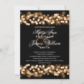 エレガント金ゴールドハリウ結婚ッドグラム 招待状 (正面)
