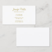 エレガント金ゴールドハンドスクリプトフォントミニマルお洒落リスト 名刺 (正面/裏面)