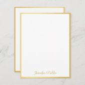 エレガント金ゴールドハンドスクリプパーソナライズされたトテンプレート ノートカード (正面/裏面)