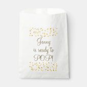 エレガント金ゴールドハートは赤ちゃんシャワーポップ・アートの準備ができて フェイバーバッグ (正面)