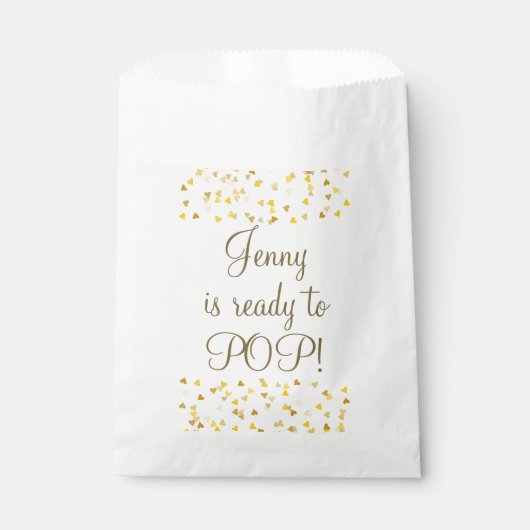 エレガント金ゴールドハートは赤ちゃんシャワーポップ・アートの準備ができて フェイバーバッグ (正面)