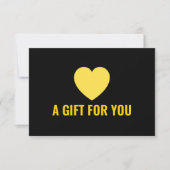 エレガント金ゴールドハートシンプル、ブラックギフト証明書 (正面)