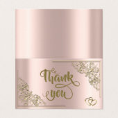 エレガント金ゴールドハートバラ金ゴールドサンキューカード 名刺 (外部フラット)