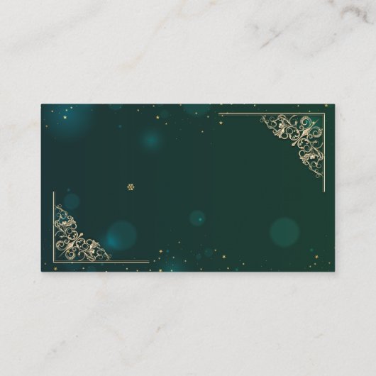 エレガント金ゴールドハートフレームグ結婚リーンのレジストリ エンクロージャーカード (裏面)