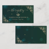 エレガント金ゴールドハートフレームグ結婚リーンのレジストリ エンクロージャーカード (正面/裏面)