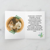 エレガント金ゴールドハートリングや輪付き8周年記念カード カード (内部)