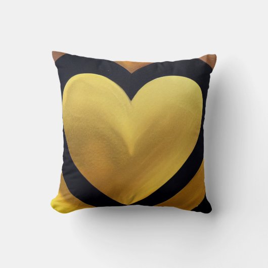 エレガント金ゴールドハート装飾用クッション クッション (正面)