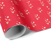 エレガント金ゴールドハート赤 ラッピングペーパー (ロールコーナー)