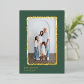 エレガント金ゴールドバブルのフレームのクリスマスフォト 箔シーズンカード (立ち正面)