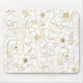 エレガント金ゴールドバラフローララインアート マウスパッド (正面)