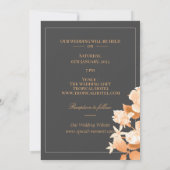 エレガント金ゴールドバラブラック結婚式招待状カード 招待状 (裏面)